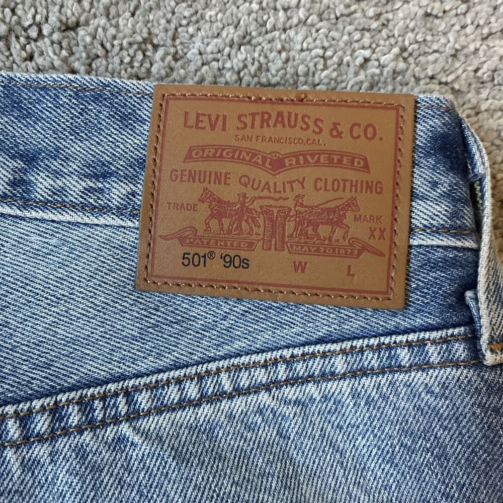 Levi’s Premium 90’s Women 501 Selvedge VTG Denim Big E Red Tab Jeans Med Wash 26 - Picture 7 of 16
